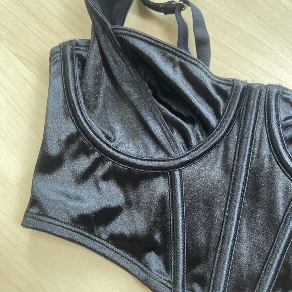 NEW La Senza Unlined Bra Top All Black Sexy Corset Bustier Sexy All Sz XS-XL - Picture 12 of 16